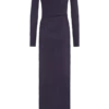 Deanna Long Sleeve Diamante Maxi Dress – Purple