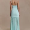 Deanne Bandage And Chiffon Knit Maxi Dress – Blue