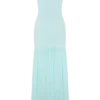 Deanne Bandage And Chiffon Knit Maxi Dress – Blue