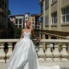Delphine Satin Strapless Maxi Gown – White Delphine Satin Strapless Maxi Gown – White