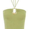 Dimitri Knit Halter Top With Hardware – Light Olive