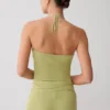 Dimitri Knit Halter Top With Hardware – Light Olive