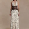 Dinah Lace And Satin Maxi Dress – Polkadot