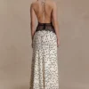 Dinah Lace And Satin Maxi Dress – Polkadot
