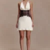 Dinah Lace And Satin Mini Dress – Black/Ivory