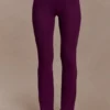 Diya Ribbed High Waisted Pants With Wire Hem – Plum Diya Ribbed High Waisted Pants With Wire Hem – Plum