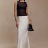 Dollie Sheer Knit Tank Top – Black