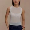 Dollie Sheer Knit Tank Top – Ivory