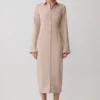 Dorian Fitted Shirt Midi Dress – Wheat Marle Dorian Fitted Shirt Midi Dress – Wheat Marle