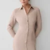 Dorian Fitted Shirt Midi Dress – Wheat Marle Dorian Fitted Shirt Midi Dress – Wheat Marle