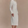 Dorian Fitted Shirt Midi Dress – White Dorian Fitted Shirt Midi Dress – White