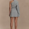 Dorian Twist Shoulder Mini Dress – Charcoal Marle Dorian Twist Shoulder Mini Dress – Charcoal Marle