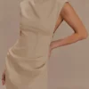 Doris Sleeveless Mini Dress – Camel