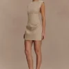 Doris Sleeveless Mini Dress – Camel
