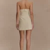 Ebony Embroidered Denim Mini Dress – Cream Ebony Embroidered Denim Mini Dress – Cream