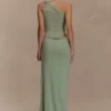 Edwina Knotted Mesh Maxi Dress – Sage Edwina Knotted Mesh Maxi Dress – Sage