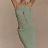 Edwina Knotted Mesh Maxi Dress – Sage Edwina Knotted Mesh Maxi Dress – Sage