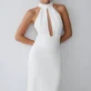 Elan Stretch Crepe Maxi Dress – White Elan Stretch Crepe Maxi Dress – White