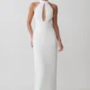 Elan Stretch Crepe Maxi Dress – White Elan Stretch Crepe Maxi Dress – White