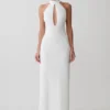 Elan Stretch Crepe Maxi Dress – White Elan Stretch Crepe Maxi Dress – White