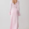 Electra Slinky Lace Maxi Dress – Ballet Pink Electra Slinky Lace Maxi Dress – Ballet Pink