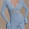 Electra Slinky Lace Mini Dress – Pale Blue