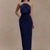 Elina Satin Necklace Maxi Dress – Navy Elina Satin Necklace Maxi Dress – Navy