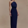 Elina Satin Necklace Maxi Dress – Navy Elina Satin Necklace Maxi Dress – Navy