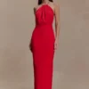 Elina Satin Necklace Maxi Dress – Red Elina Satin Necklace Maxi Dress – Red