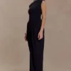 Elisa Diamante Neck Maxi Dress – Black Elisa Diamante Neck Maxi Dress – Black