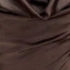 Eliza Long Sleeve Cowl Lace And Satin Maxi Dress – Mocha