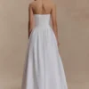Elizabeth Strapless Corset Maxi Dress – White