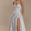Elizabeth Strapless Corset Maxi Dress – White