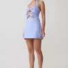 Ella Bow Detail Halter Mini Dress – Periwinkle Blue