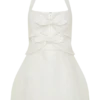 Ella Bow Detail Halter Mini Dress – White Ella Bow Detail Halter Mini Dress – White