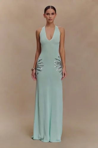 Ellington Knit Maxi Dress With Sequin – Lagoon