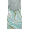 Eloise Hand Beaded Mini Dress – Blue Swirl Print