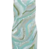 Eloise Hand Beaded Mini Dress – Blue Swirl Print