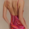 Eloise Hand Beaded Mini Dress – Pink Swirl Print Eloise Hand Beaded Mini Dress – Pink Swirl Print