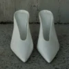 Emerson Patent Faux Leather Point Heel – Ivory
