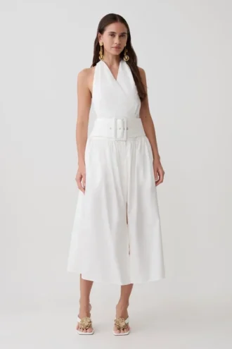 Emery Multi-Wear Cotton Midi Dress – White