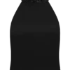 Emilia Beaded Neck Halter Top – Black