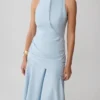 Emily Wrapped Waist Midi Dress – Sky Blue Emily Wrapped Waist Midi Dress – Sky Blue