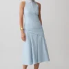 Emily Wrapped Waist Midi Dress – Sky Blue Emily Wrapped Waist Midi Dress – Sky Blue