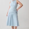 Emily Wrapped Waist Midi Dress – Sky Blue Emily Wrapped Waist Midi Dress – Sky Blue