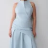 Emily Wrapped Waist Midi Dress – Sky Blue Emily Wrapped Waist Midi Dress – Sky Blue