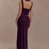 Erina Slinky Open Back Top – Aubergine