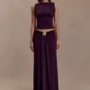 Erina Slinky Open Back Top – Aubergine