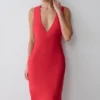 Esme Plunge Satin Maxi Dress – Red Esme Plunge Satin Maxi Dress – Red