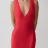 Esme Plunge Satin Maxi Dress – Red Esme Plunge Satin Maxi Dress – Red